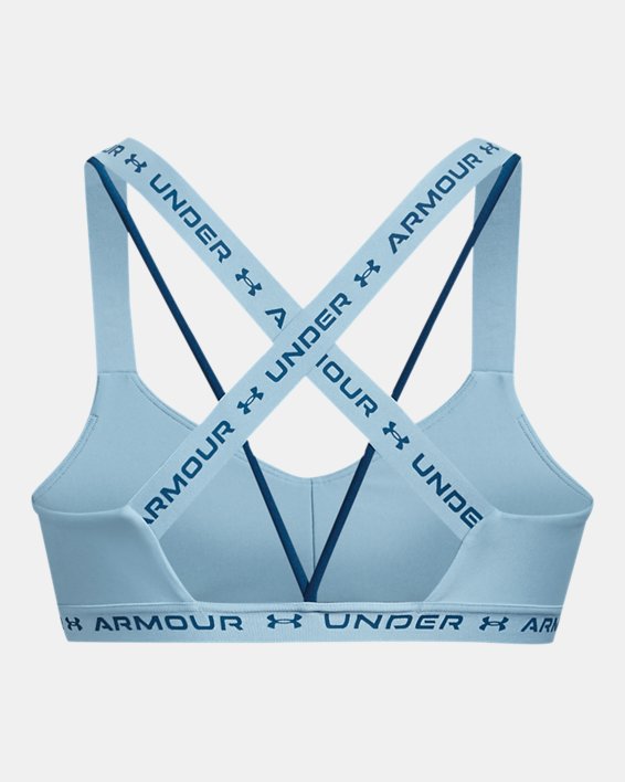 Women's UA Crossback Low Sports Bra, Blue, pdpMainDesktop image number 11